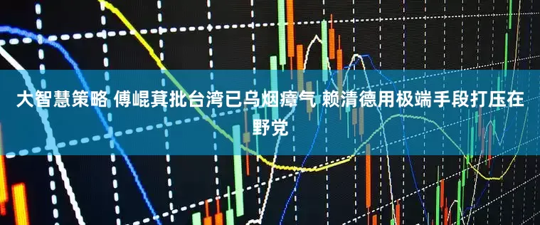 大智慧策略 傅崐萁批台湾已乌烟瘴气 赖清德用极端手段打压在野党